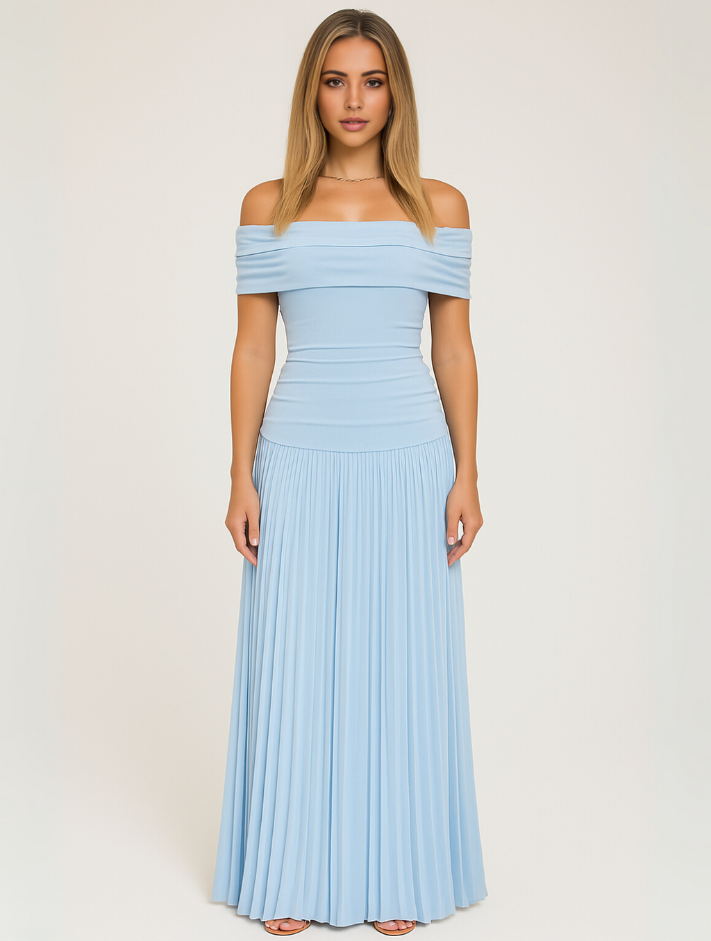 Robe Maxi Plissée Avec Coupe Fluide Pour Femme | Idéale Pour Mariages Et Événements