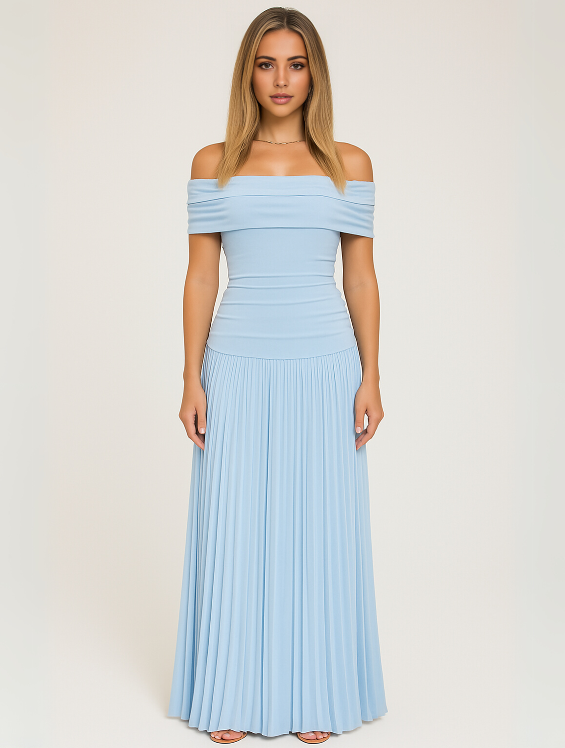 Robe Maxi Plissée Avec Coupe Fluide Pour Femme | Idéale Pour Mariages Et Événements