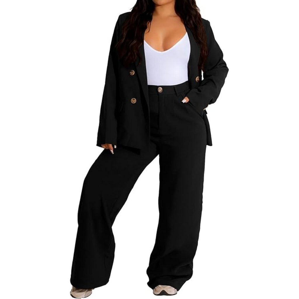 Ensemble Veste et Pantalon à Jambes Larges pour Femme | Idéal pour le Bureau et le Quotidien