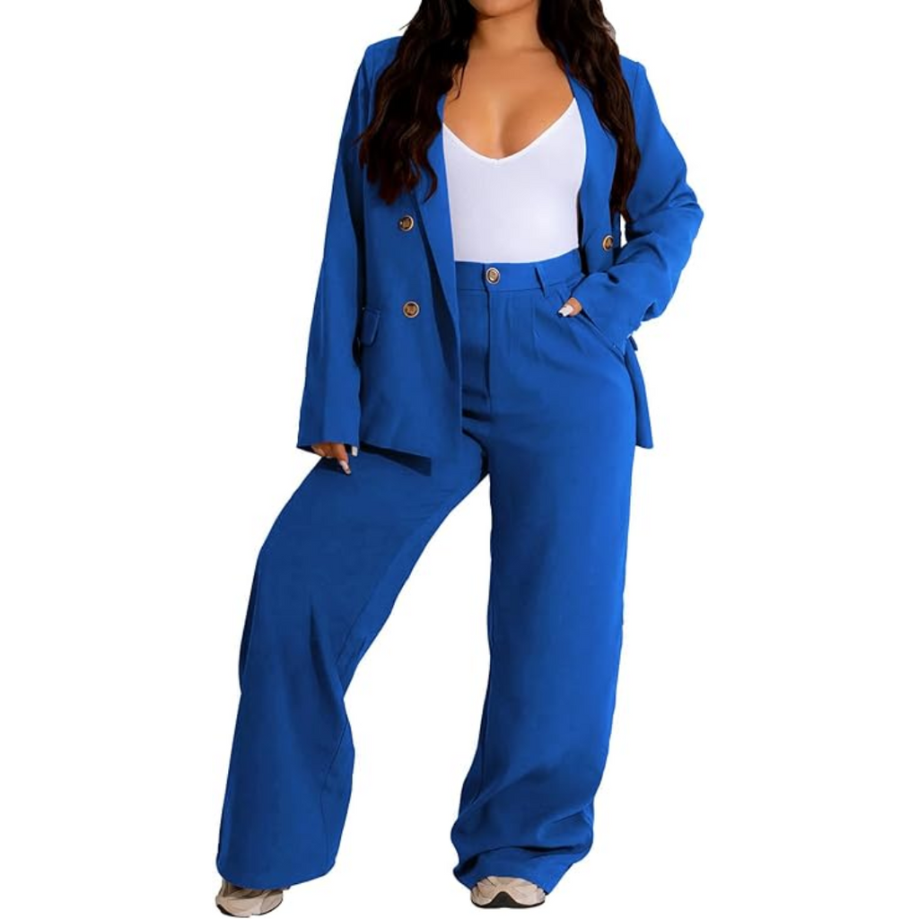 Ensemble Veste et Pantalon à Jambes Larges pour Femme | Idéal pour le Bureau et le Quotidien
