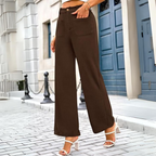 Pantalon Palazzo Avec Taille Élastique Et Coupe Large Pour Femmes | Idéal Pour Usage Quotidien