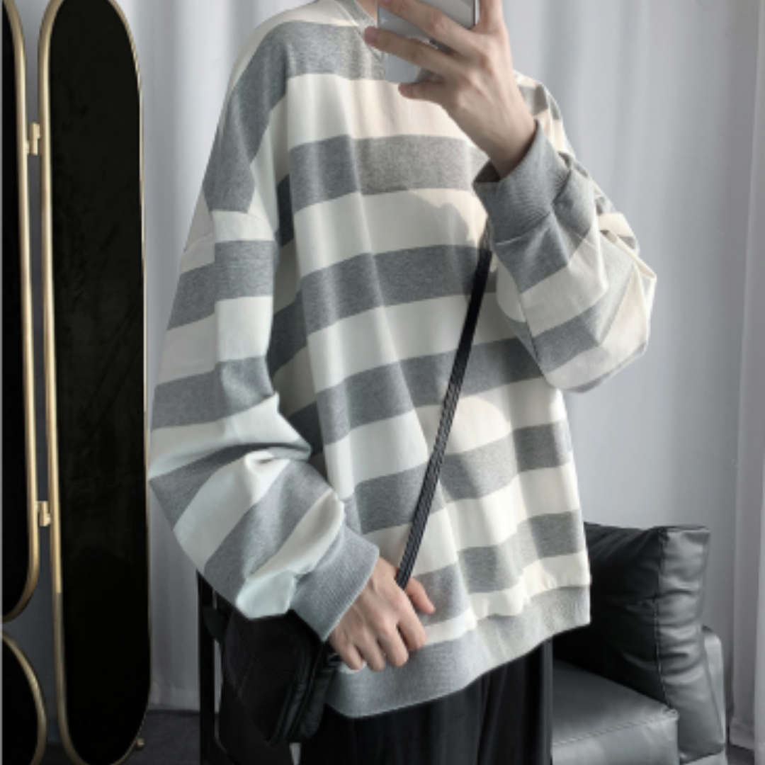 Pull-Over Homme à Rayures pour Usage Quotidien | Idéal pour Toutes Occasions