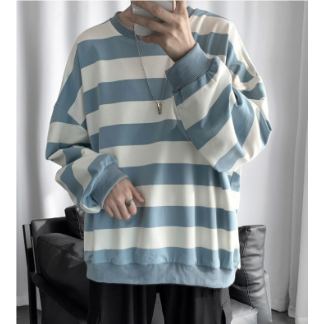 Pull-Over Homme à Rayures pour Usage Quotidien | Idéal pour Toutes Occasions