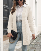 Cardigan Ouvert Avec Motif Torsadé Pour Femme | Idéal Pour Saisons Fraîches