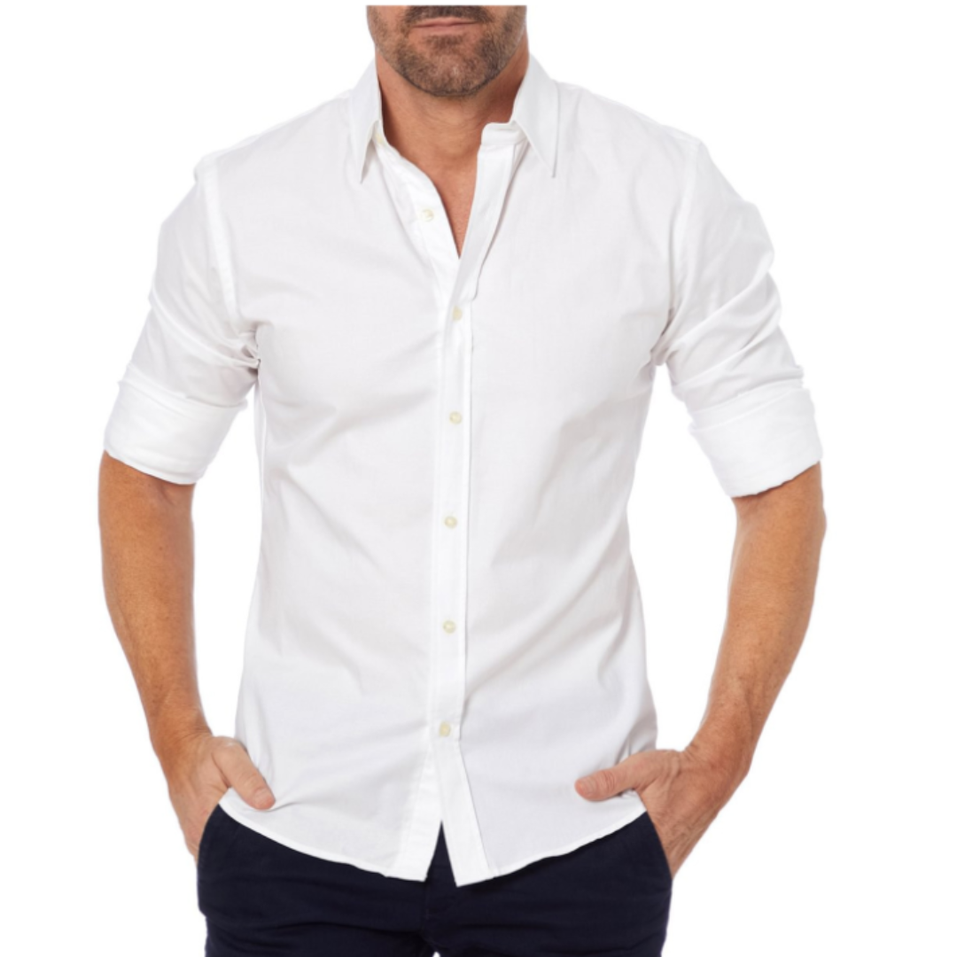 Chemise À Col Boutonné Avec Coupe Ajustée Pour Hommes | Idéal Pour Un Usage Quotidien