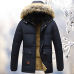 Parka d’Hiver avec Capuche Ajustable et Col en Fausse Fourrure pour Homme | Idéale pour les Activités Hivernales