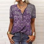 Blouse à Manches Courtes avec Imprimé Floral pour Femmes | Idéal pour l’Été