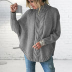 Pull Long à Gros Tricot pour Femme avec Manches Longues | Idéal pour l’Hiver