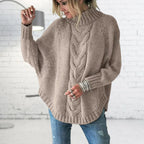 Pull Long à Gros Tricot pour Femme avec Manches Longues | Idéal pour l’Hiver