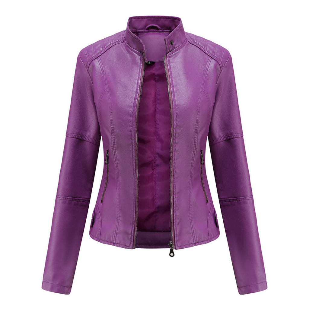 Veste Courte À Col Et Fermeture Zippée pour Femme | Idéale pour Mi-Saison