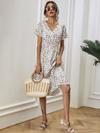 Robe à Fleurs avec Manches Bouffantes pour Femme | Idéale pour les Occasions Estivales