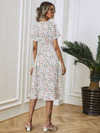 Robe à Fleurs avec Manches Bouffantes pour Femme | Idéale pour les Occasions Estivales