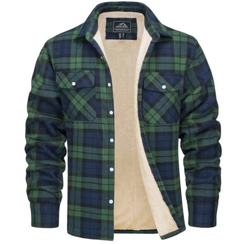 Veste à Carreaux avec Doublure Intérieure et Poches pour Hommes | Idéale pour Automne et Hiver