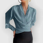 Blouse avec Manches Bouffantes et Boutonnage Frontal pour Femme | Idéale pour le Bureau ou les Événements Sociaux