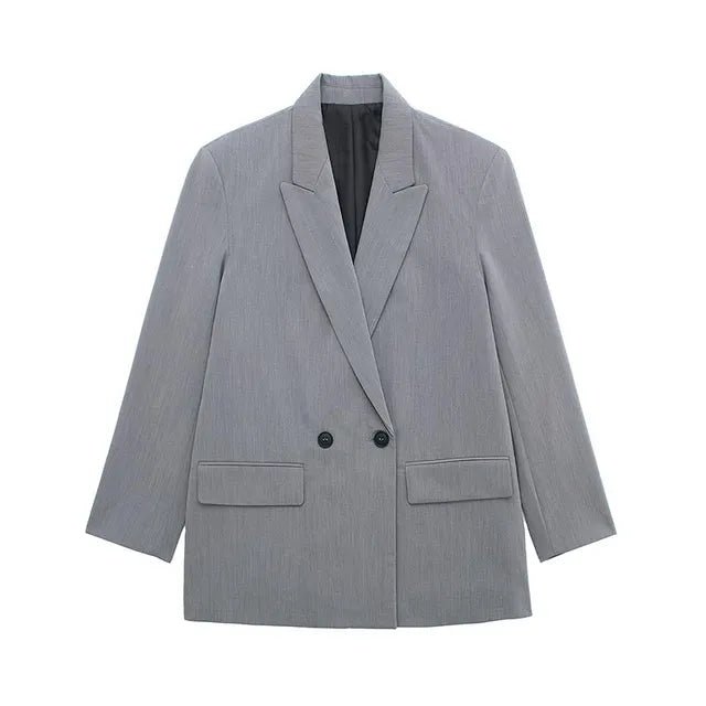 Blazer Oversize Structuré à Revers Classiques pour Femme | Idéal pour le Travail et le Quotidien