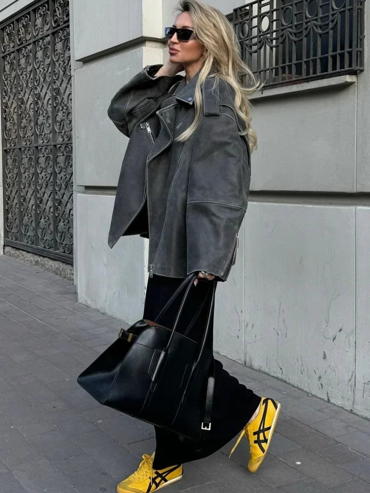 Veste Avec Coupe Ample Et Poches Zippées Pour Femmes | Idéal Pour La Saison D’Automne