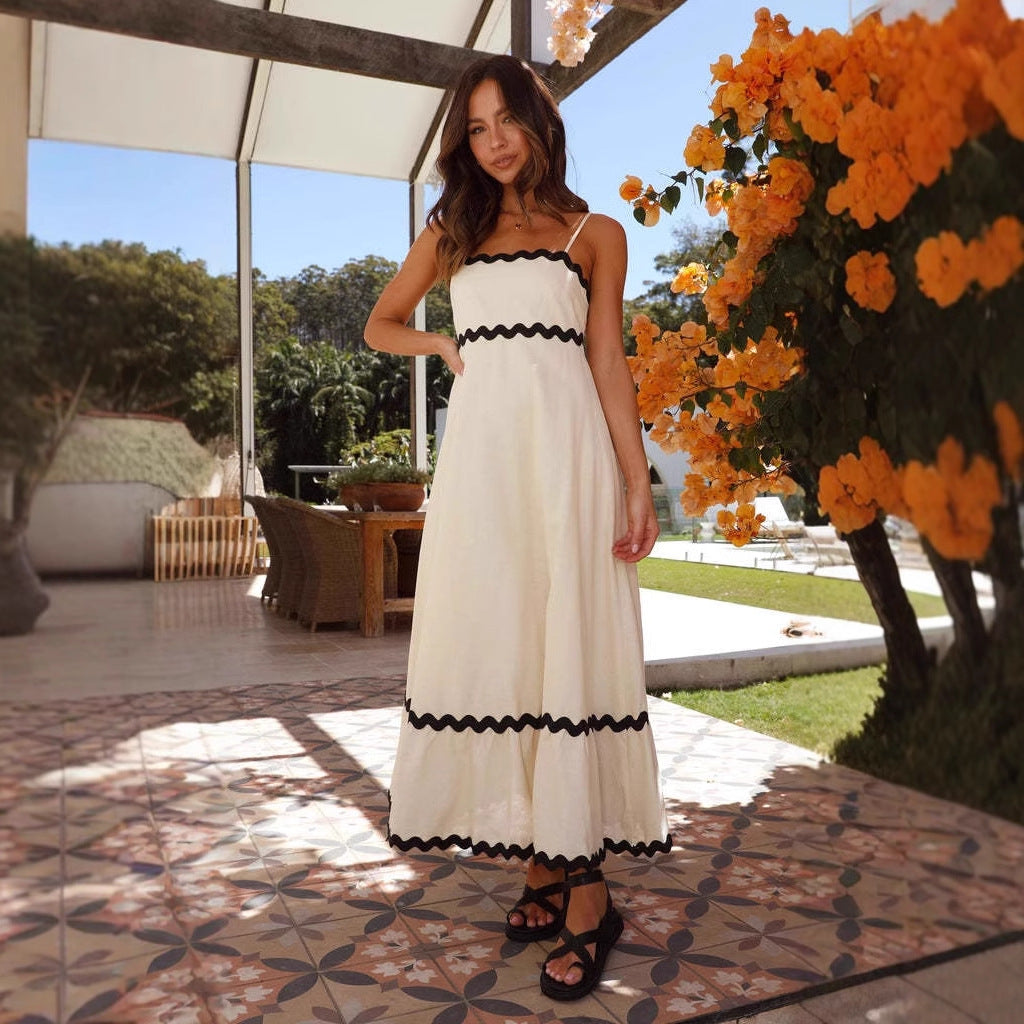 Robe Maxi Ligne A Avec Bretelles Fines Pour Femme | Idéale Pour L'Été