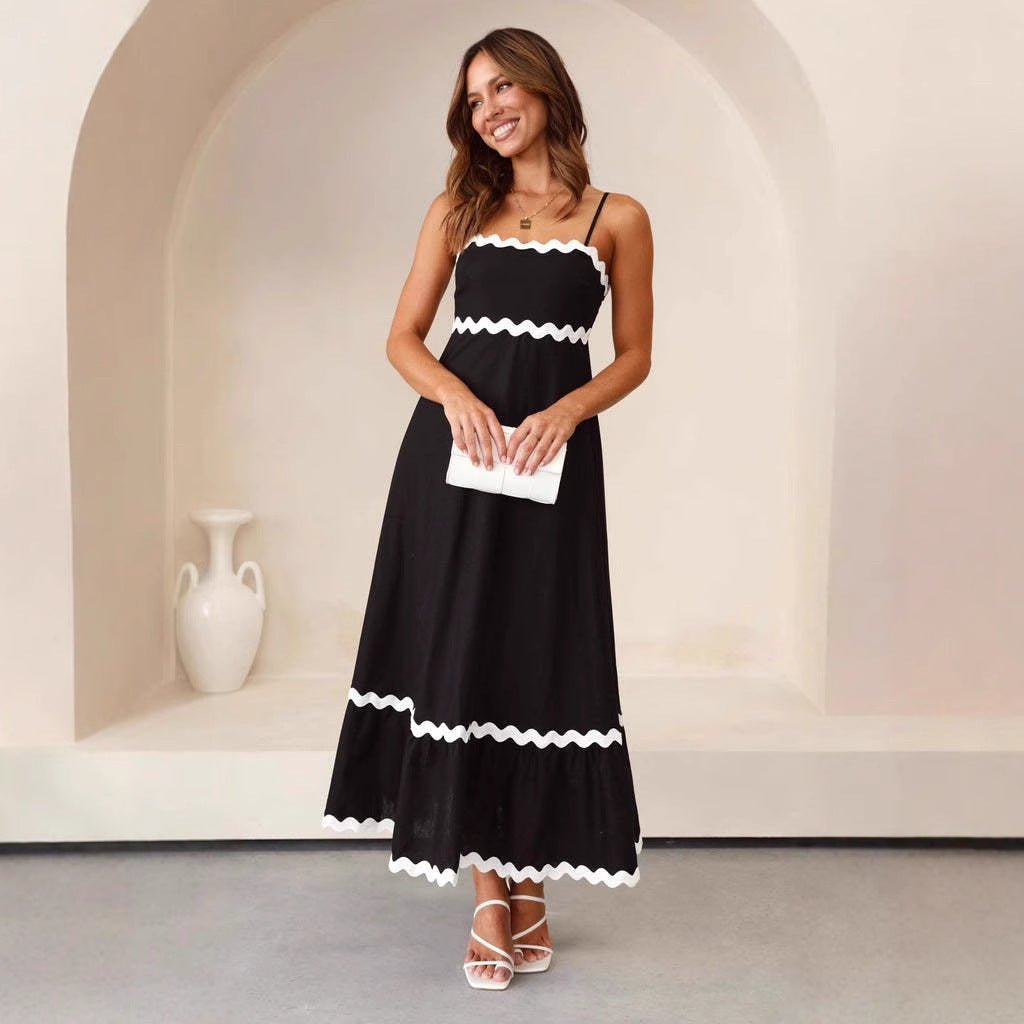 Robe Maxi Ligne A Avec Bretelles Fines Pour Femme | Idéale Pour L'Été