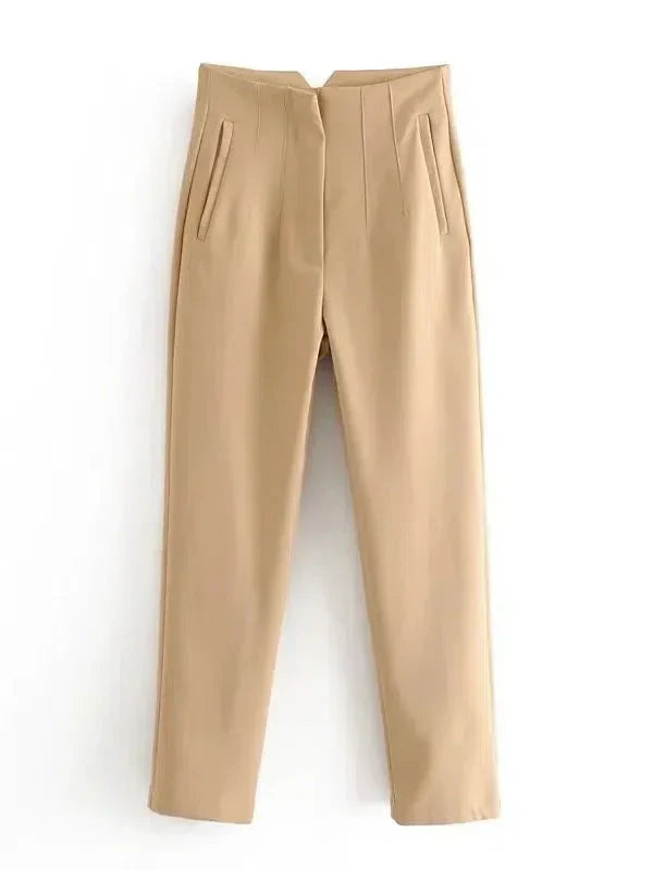 Pantalon Droit à Taille Standard pour Femme | Idéal pour le Quotidien et le Bureau