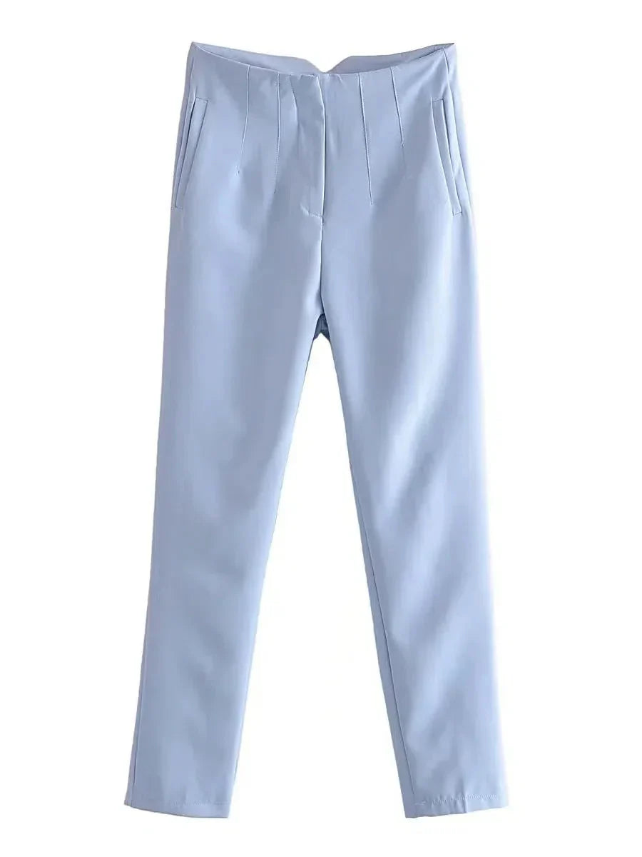 Pantalon Droit à Taille Standard pour Femme | Idéal pour le Quotidien et le Bureau