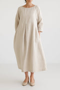Robe Midi Coupe Décontractée avec Plis Frontaux pour Femme | Idéale pour la Saison Estivale et un Usage Quotidien