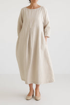 Robe Midi Coupe Décontractée avec Plis Frontaux pour Femme | Idéale pour la Saison Estivale et un Usage Quotidien