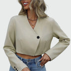 Veste Court avec Col à Revers pour Femme | Idéal pour un Usage Quotidien