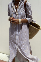 Robe d’Été à Rayures avec Coupe Droite pour Femme | Idéale pour la Plage ou les Sorties en Ville