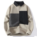 Pull à Col avec Blocs de Couleur Contrastés pour Adulte | Idéal pour l’Automne et l’Hiver