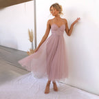 Robe Midi à Bretelles Fines pour Femme avec Coupe Fluide pour Été | Idéale pour Événements et Usage Quotidien