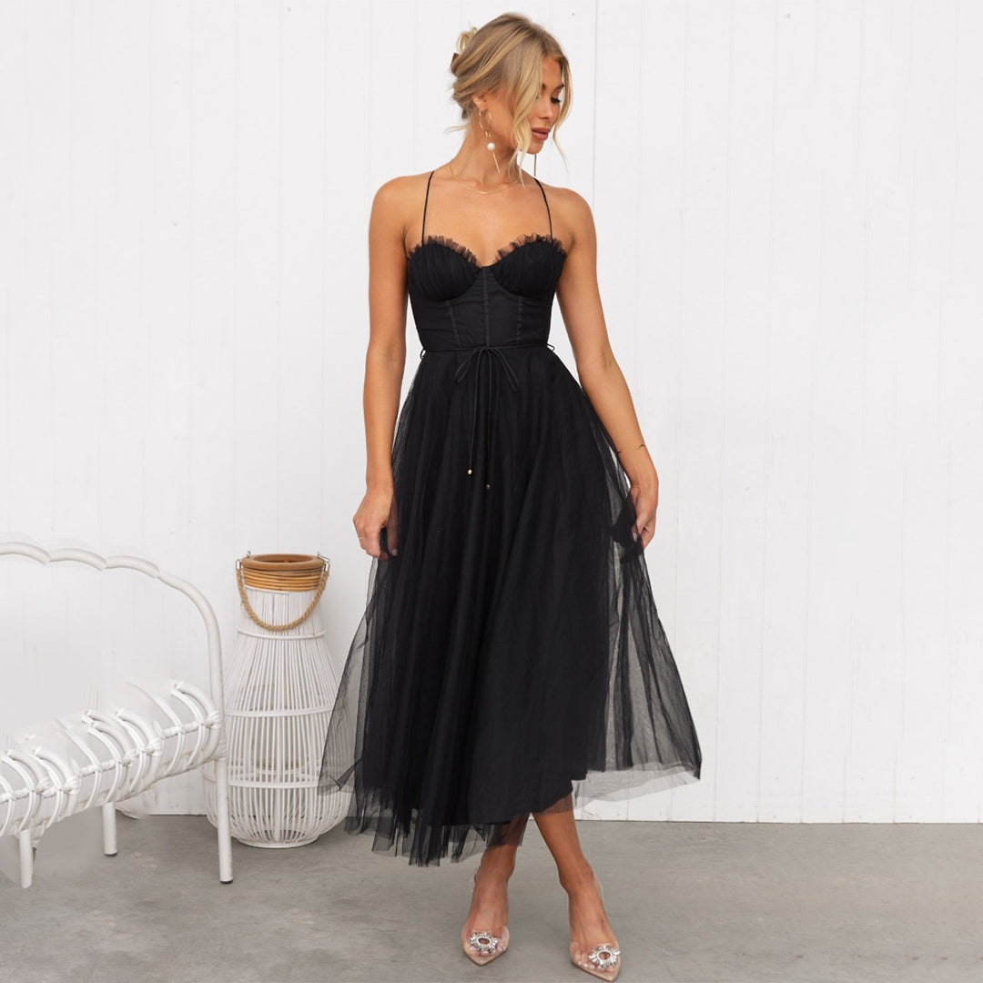 Robe Midi à Bretelles Fines pour Femme avec Coupe Fluide pour Été | Idéale pour Événements et Usage Quotidien