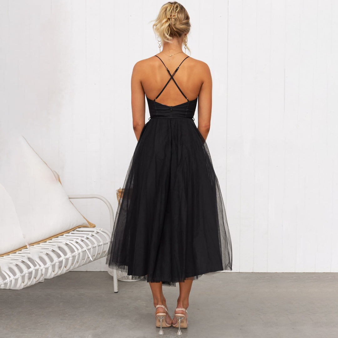 Robe Midi à Bretelles Fines pour Femme avec Coupe Fluide pour Été | Idéale pour Événements et Usage Quotidien