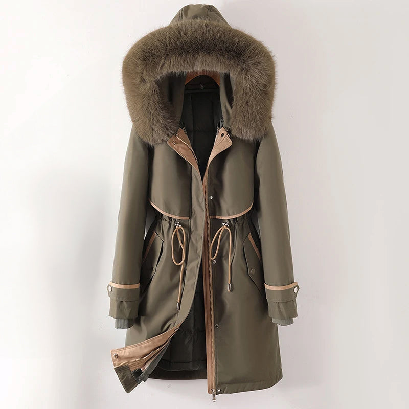 Manteau Long avec Capuche et Taille Ajustable pour Femmes | Idéal pour l’Hiver