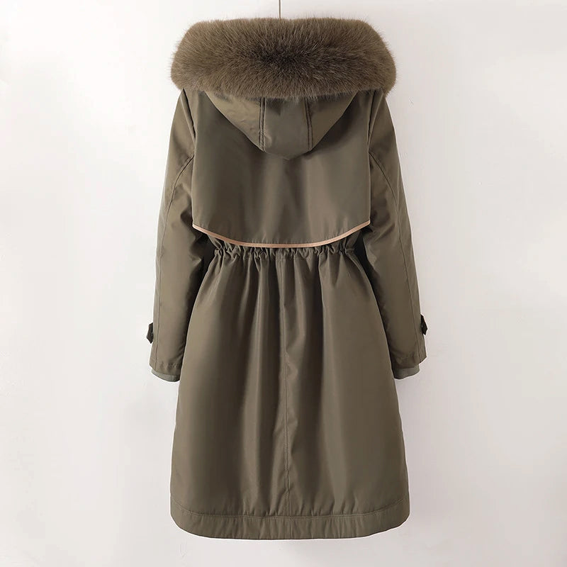 Manteau Long avec Capuche et Taille Ajustable pour Femmes | Idéal pour l’Hiver