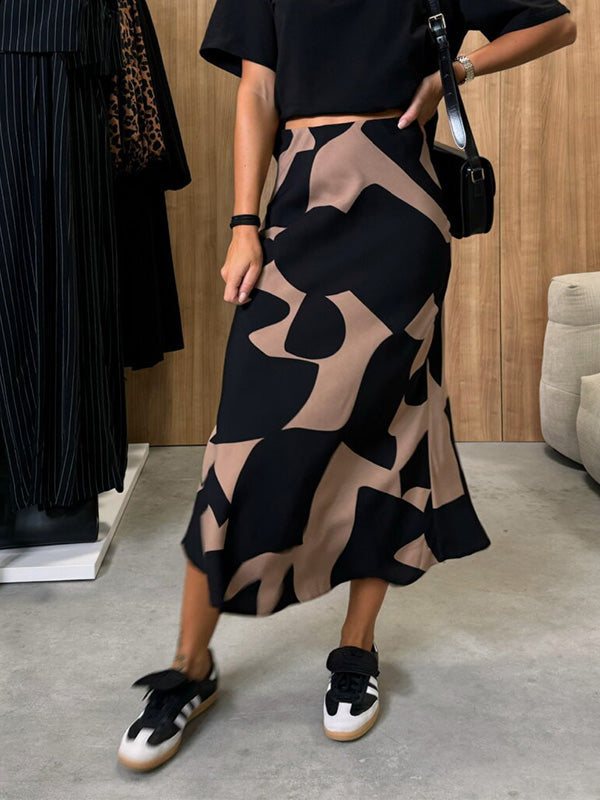 Jupe Midi Évasée À Imprimé Zébré Avec Taille Haute Pour Femme | Idéale Pour Usage Quotidien Et Soirée