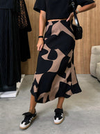 Jupe Midi Évasée À Imprimé Zébré Avec Taille Haute Pour Femme | Idéale Pour Usage Quotidien Et Soirée