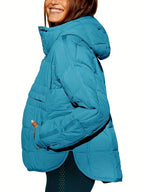 Veste à Capuche Matelassée avec Fermeture Zippée pour Femme | Idéale pour la Saison Froide