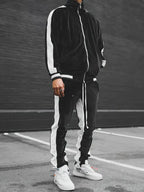 Ensemble de Survêtement pour Homme avec Veste Zippée et Pantalon Coordonné | Idéal pour les Loisirs et le Sport Léger