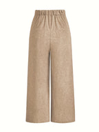 Pantalon Large Taille Haute Avec Plis Frontaux Pour Femme | Idéal Pour Usage Quotidien Et Professionnel