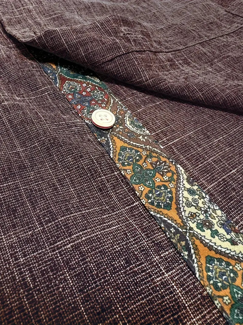 Chemise À Manches Longues Avec Détails Contrastés Et Fermeture À Boutons Pour Hommes | Idéale Pour Toutes Les Saisons