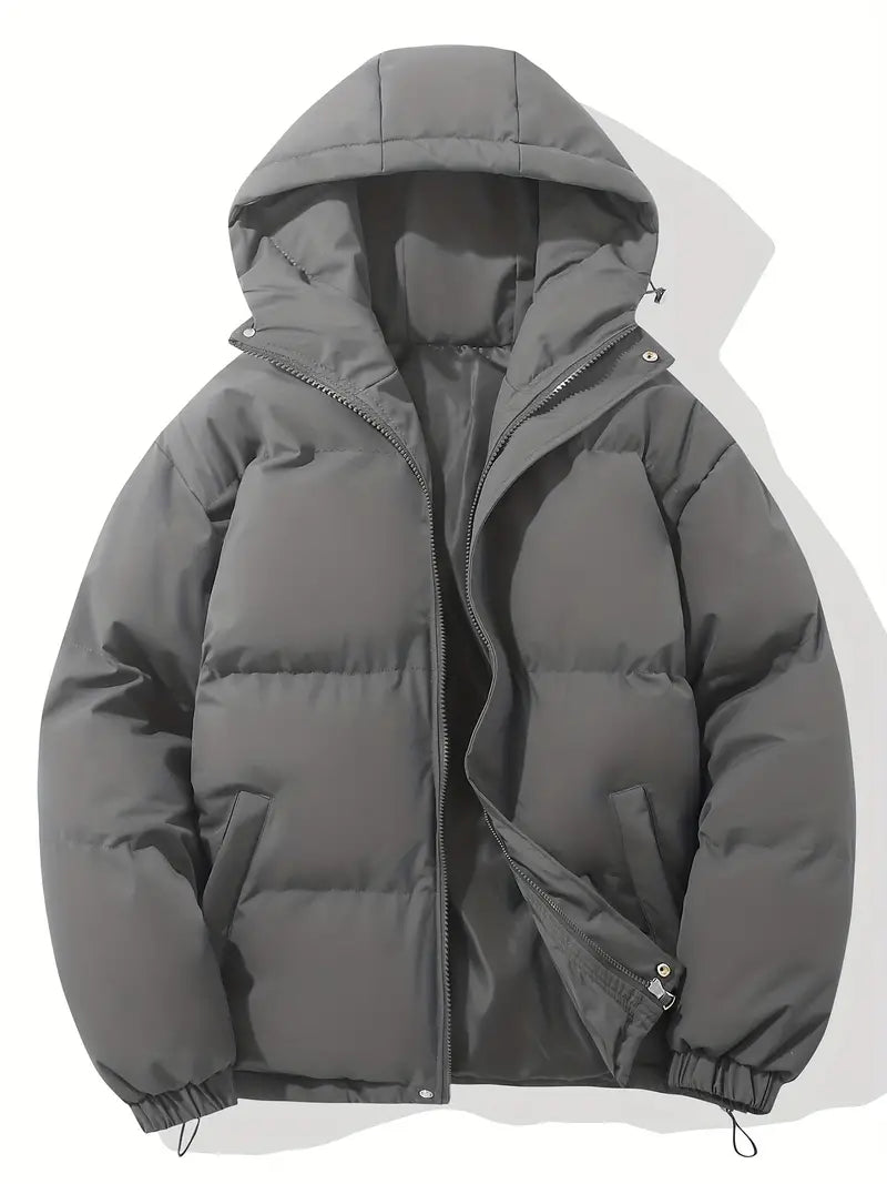 Manteau Matelassé à Capuche pour Homme avec Fermeture Éclair | Idéal pour l’Automne et l’Hiver