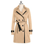 Trench Coat à Double Boutonnage avec Ceinture Ajustable pour Femmes | Idéal pour l’Automne et l’Hiver