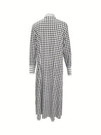 Cardigan À Motif Pied-De-Poule avec Coupe Ample pour Femme | Idéal pour La Mi-Saison