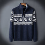 Pull Tricoté Avec Demi-Fermeture Zippée Et Col Montant Pour Homme | Idéal Pour Les Journées Décontractées En Saison Fraîche