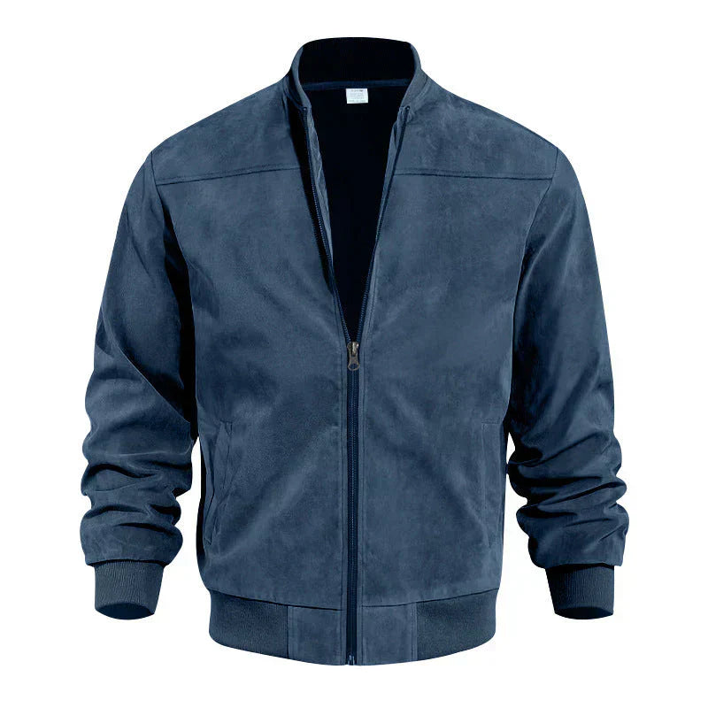 Blouson Zippé Avec Coupe Ajustée Et Col Rond Pour Homme | Idéal Pour Saisons Intermédiaires