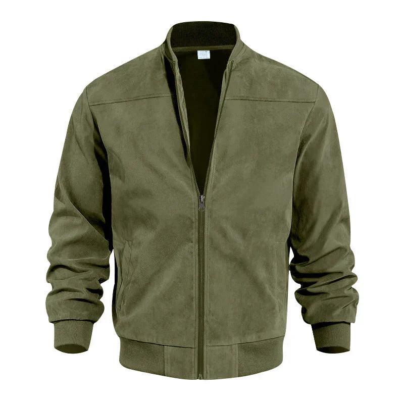 Blouson Zippé Avec Coupe Ajustée Et Col Rond Pour Homme | Idéal Pour Saisons Intermédiaires