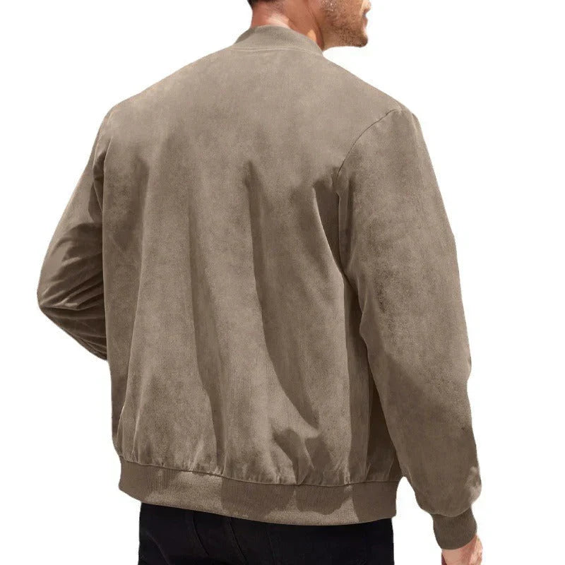 Blouson Zippé Avec Coupe Ajustée Et Col Rond Pour Homme | Idéal Pour Saisons Intermédiaires