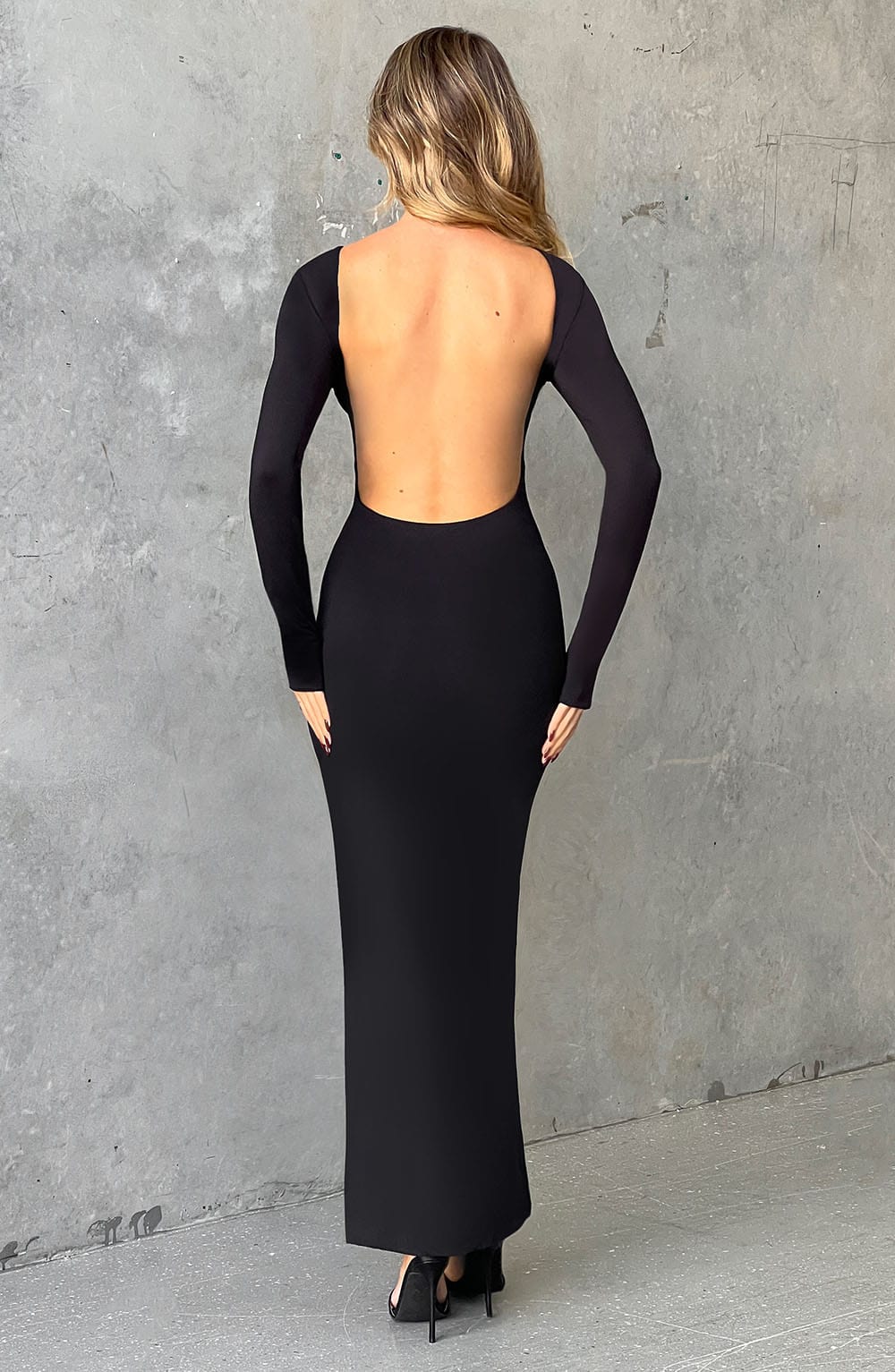 Robe Longue À Manches Longues Avec Fente Haute Pour Femme | Idéale Pour Des Occasions Formelles