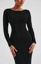 Robe Longue Ajustée Avec Encolure Bateau Et Fente Latérale Pour Femme | Idéal Pour Occasions En Soirée