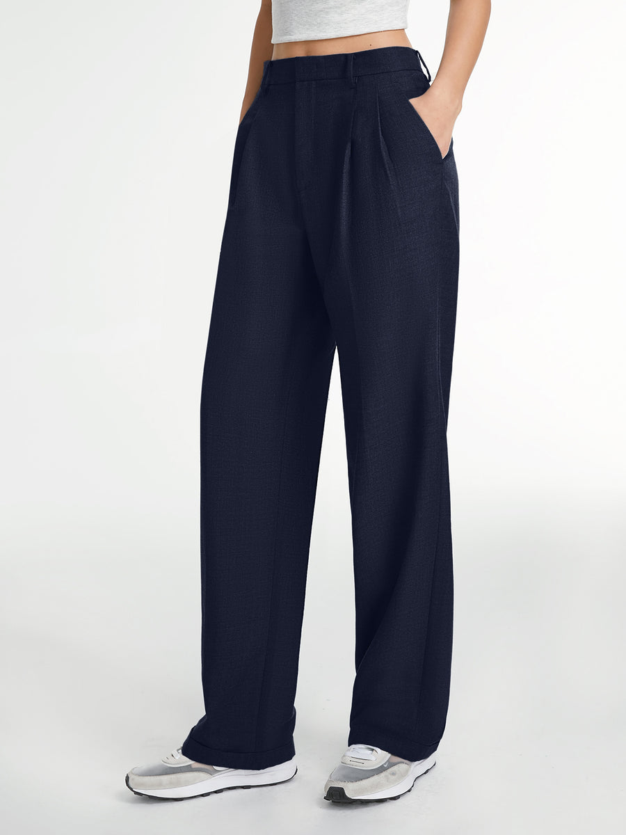 Pantalon Droit Uni Avec Coupe Régulière Pour Femmes | Idéal Pour Occasions Et Usage Quotidien